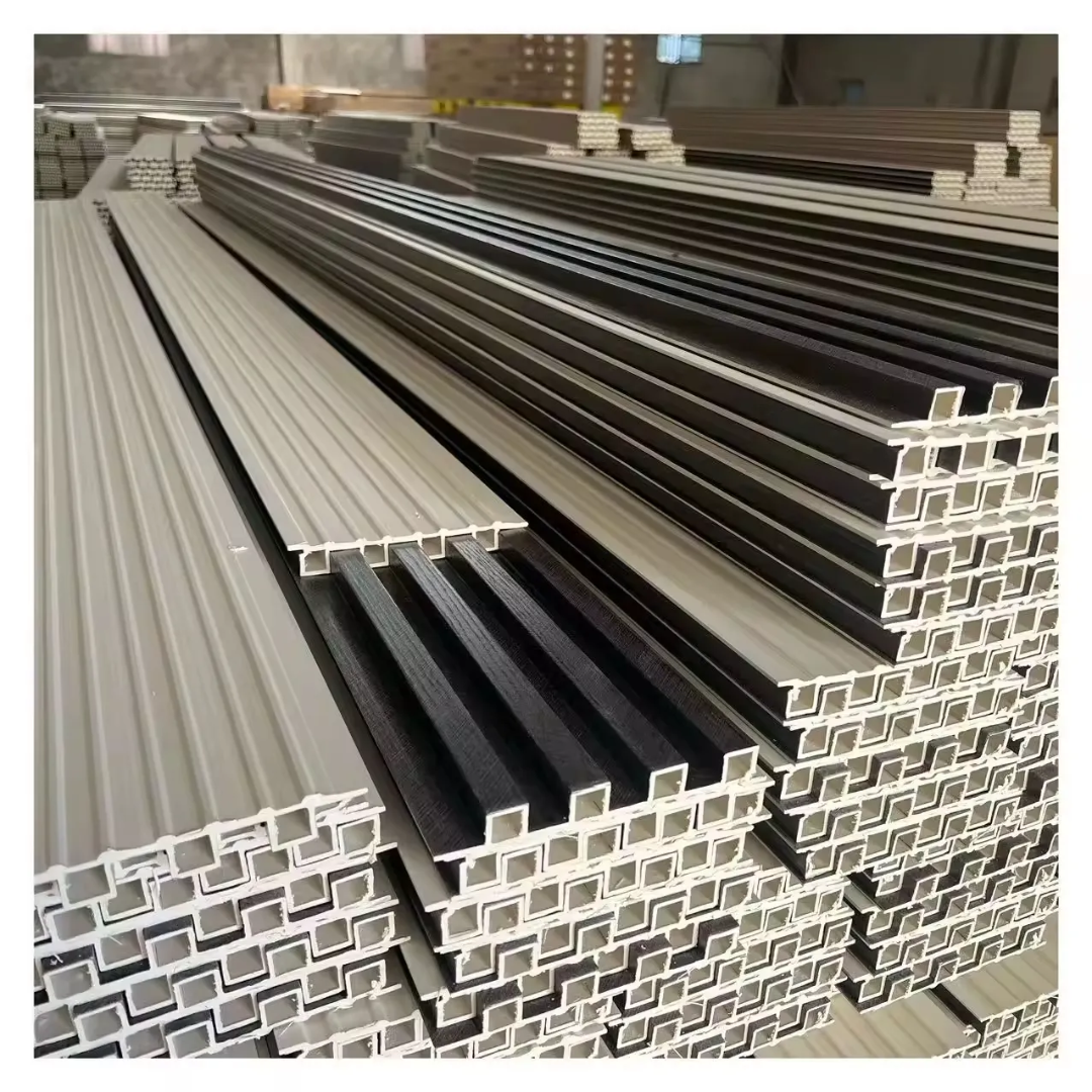 Black WPC Slat Wall Panel | Modern Fluted Wall Panel 6 Inch x 9.7 Ft(14 pec in box)