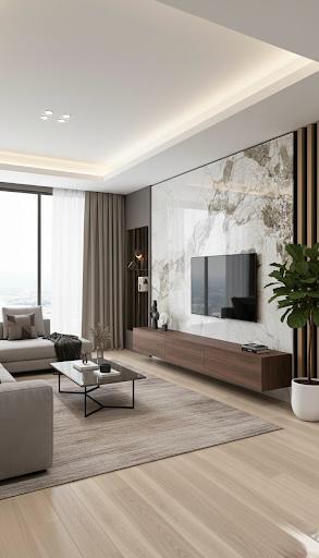 Modern PVC Marble wall panel installed on a accent wall