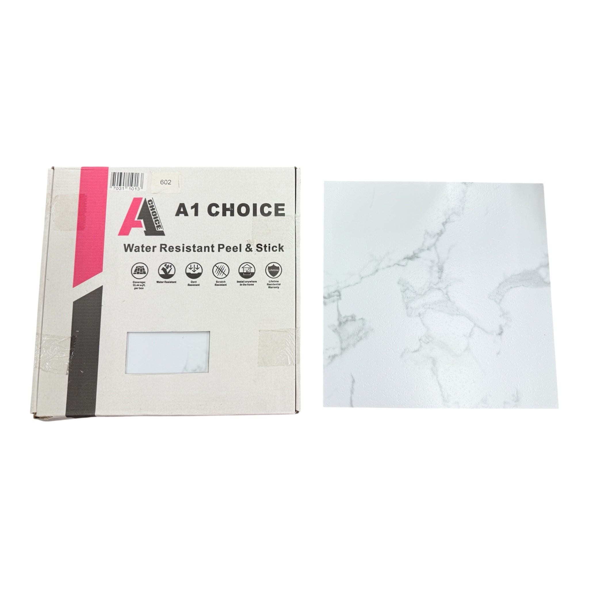 Peel and Stick Floor Tiles 20-Pack 12 x 12 inch, Self Adhesive Waterproof Vinyl Flooring Marble Pattern for Kitchen, Dining Room, Bedrooms, Cover 20 Sq. Ft, & Grey Marble