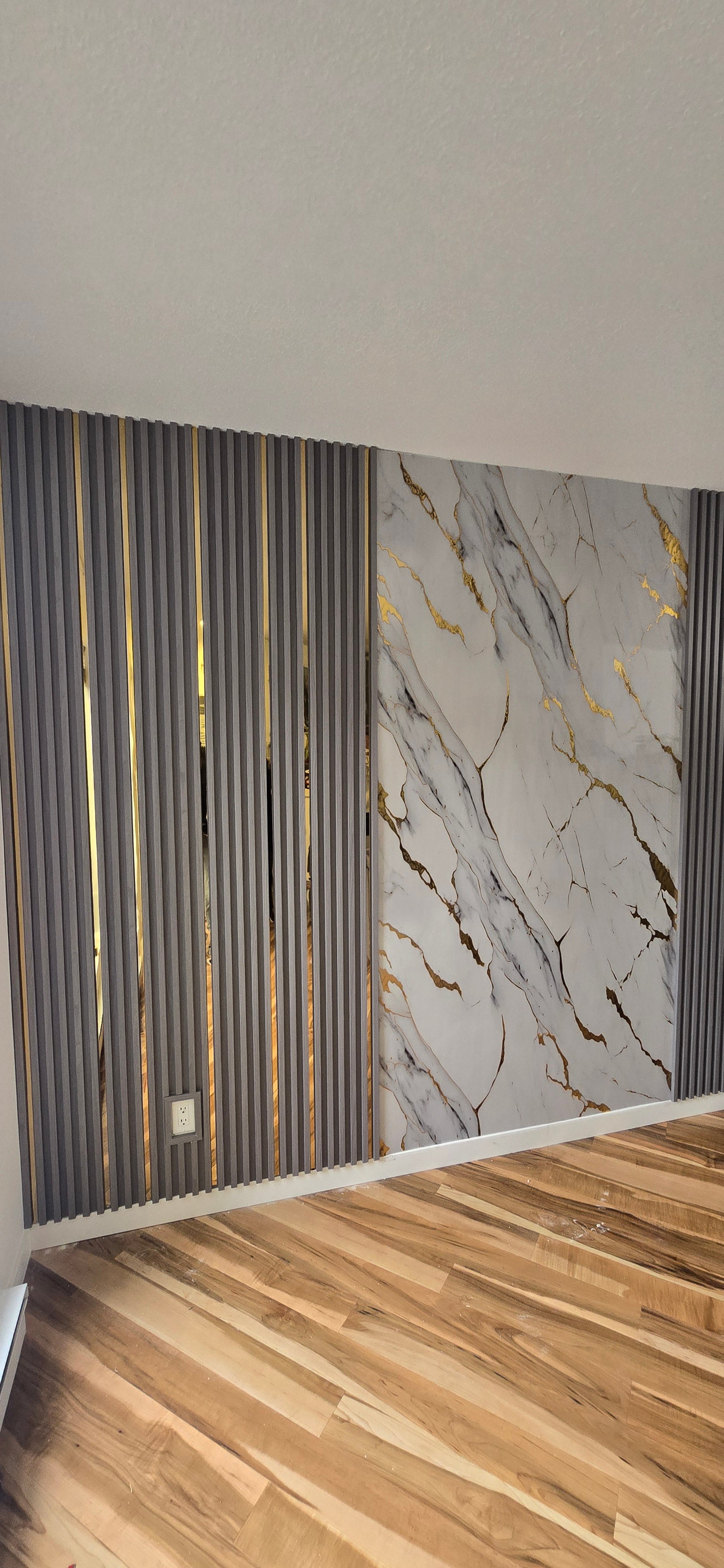 Modern Indoor Marble Patterned . Moisture-proof PVC Panel Used for Home Bathroom Wall Decoration