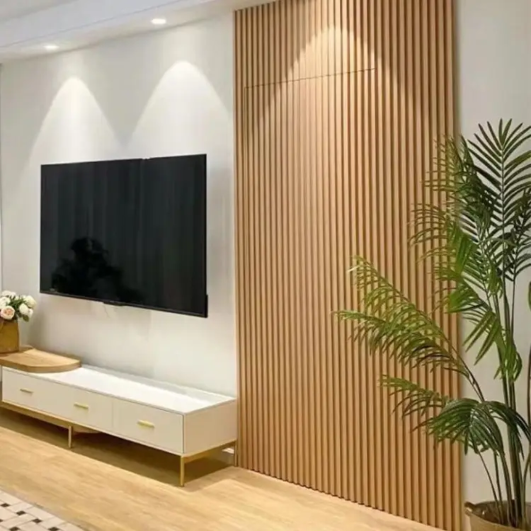 African Oak WPC Slat Wall Panel | Fluted Wall Panel 6 Inch x 9.7 Ft (14 pec in box)
