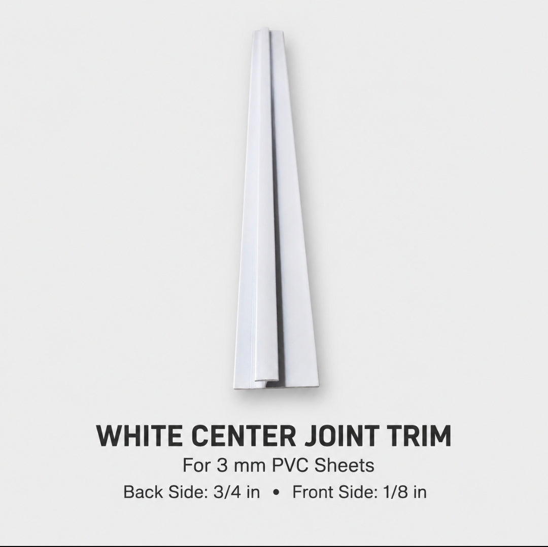 8 ft PVC Marble Sheet Center Joint Trim – For 3 mm Panels | 4 Colours