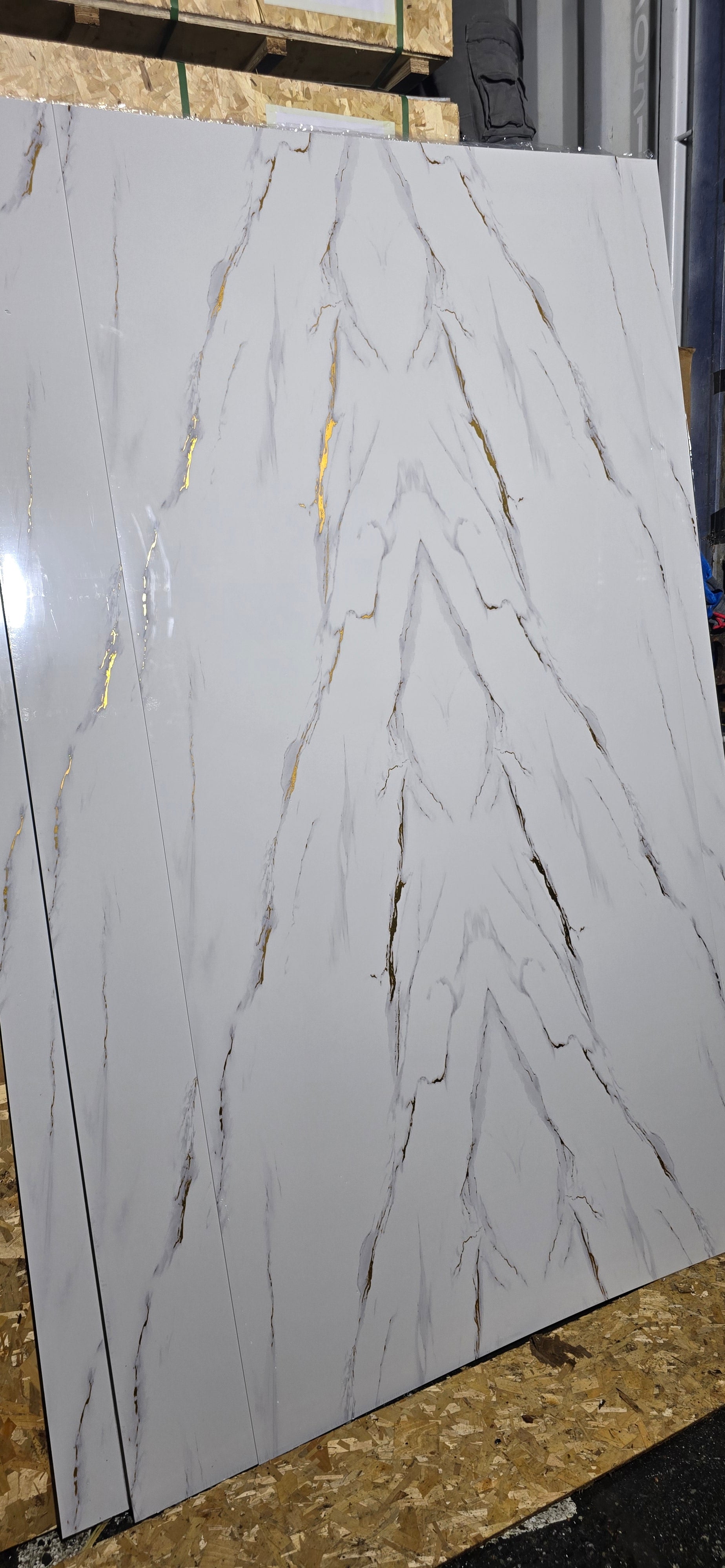 PVC MARBLR PANELS WHITE GOLD WITH LIGHT GRAY SIZE 4X8FT 3MM THICK...
