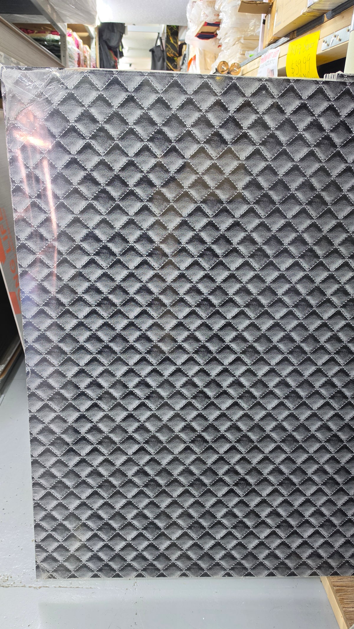 Black Leather Texture PVC Wall Sheet 4x8 ft | 3mm Waterproof Decorative Panel (Only Pick up, Shipping not available . Contact us for price)