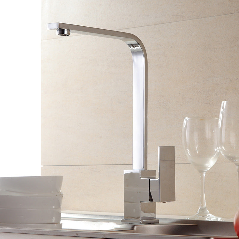 A1 Choice Chrome Square Single Handle Kitchen Faucet