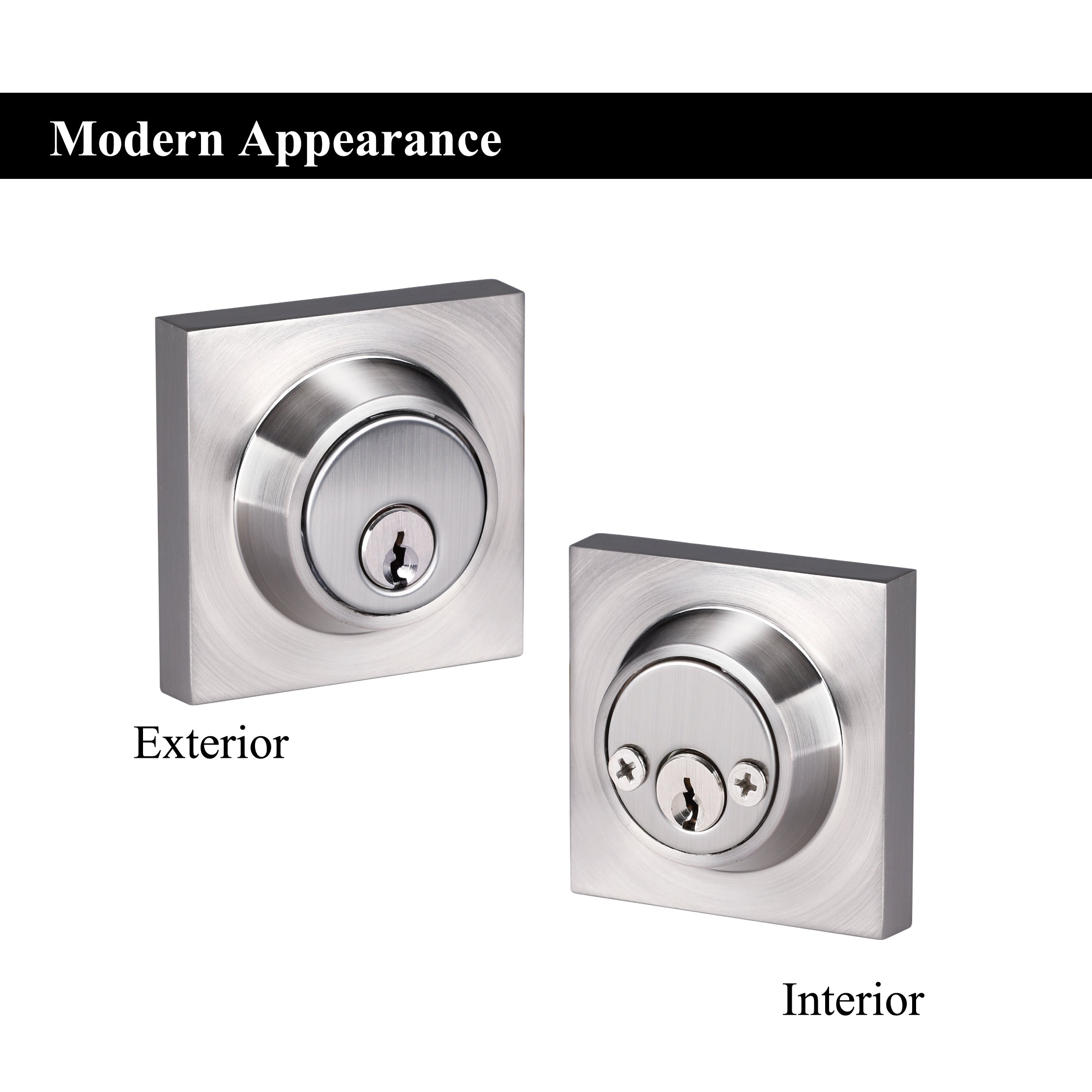 A1 Choice Square Double Sided Deadbolt Door Lock (brush nickle)