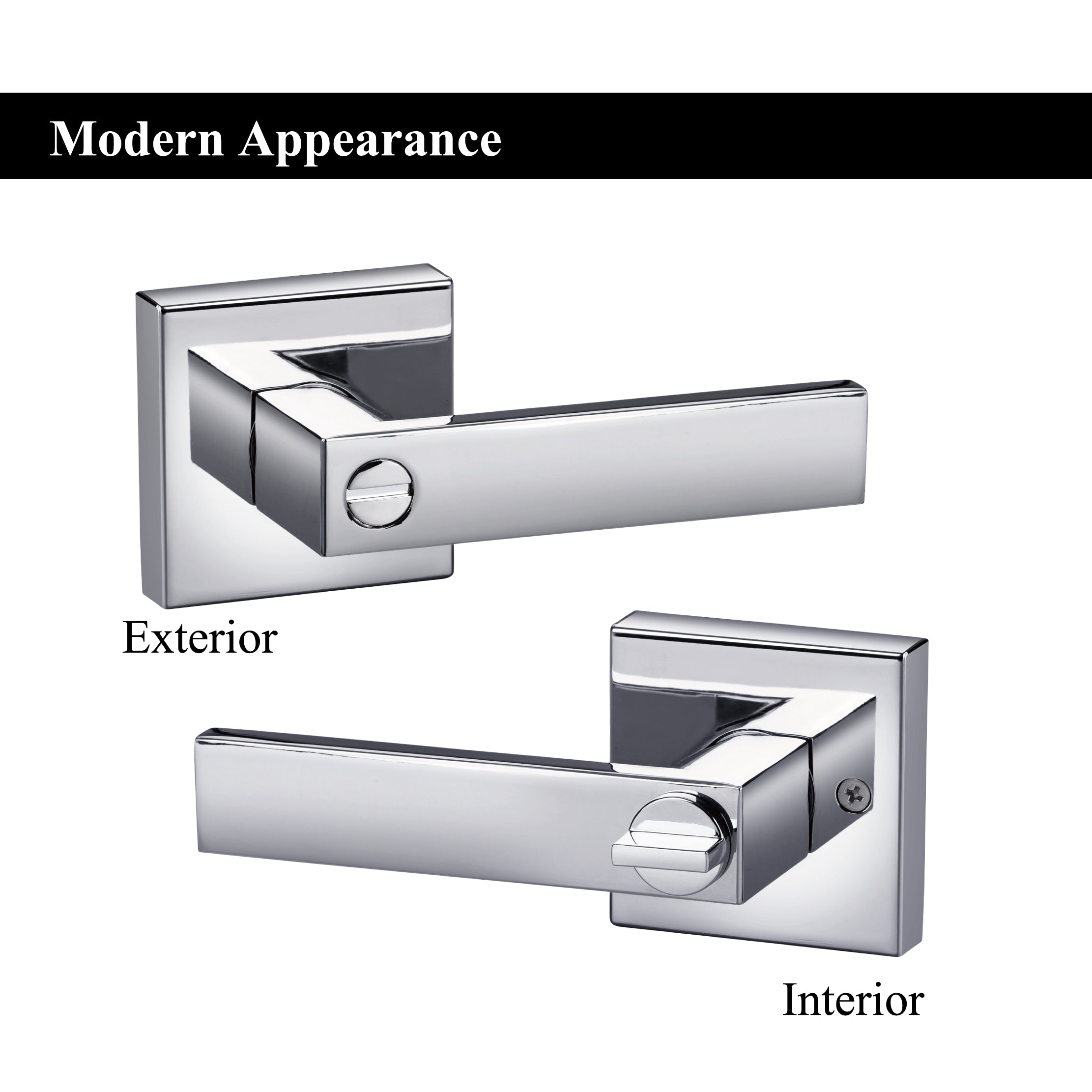 A1 Choice Square Privacy Door Lock Handle (Chrome)