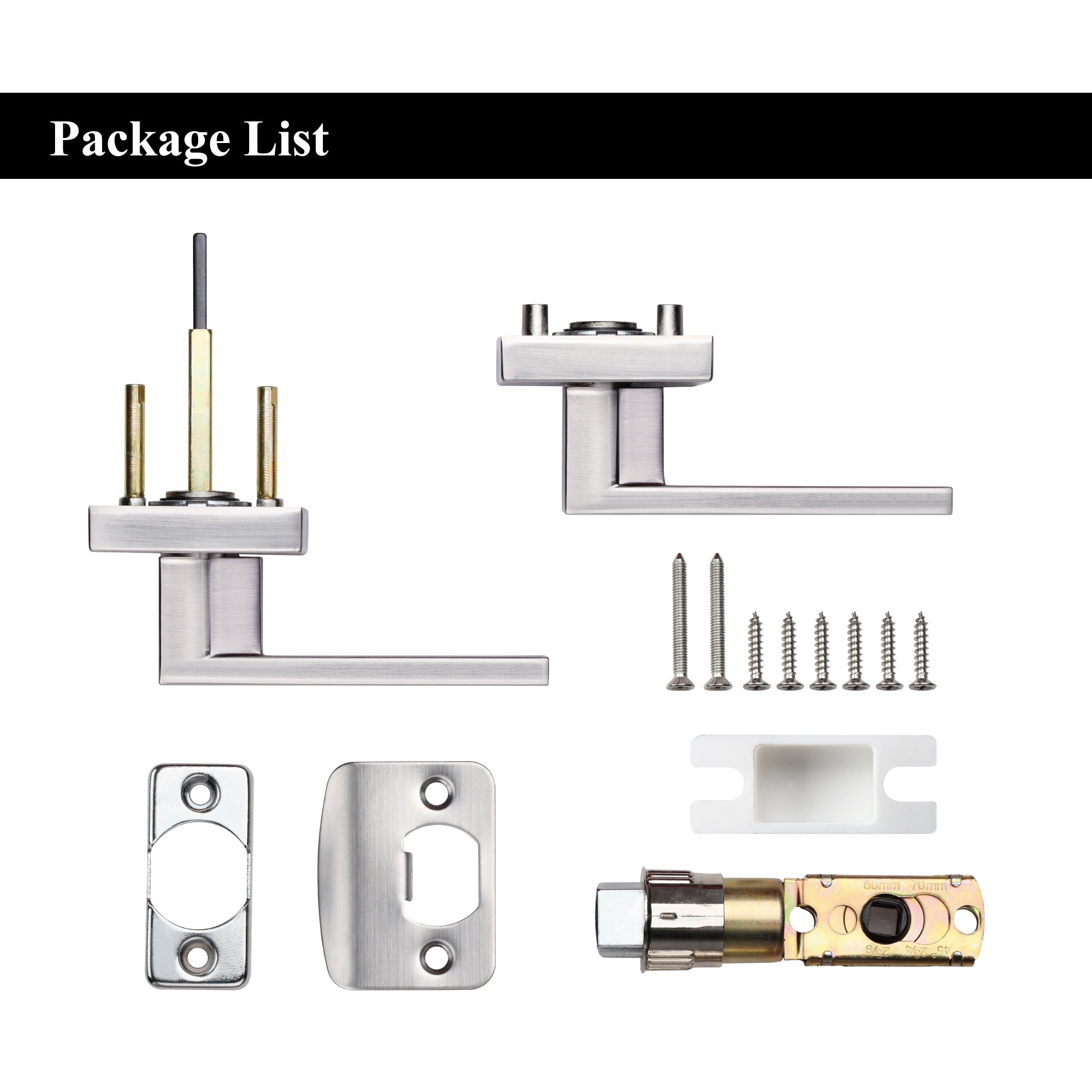 A1 Choice Front Door Lever Lockset With Single Cylinder Deadbolts Combination Set (brush Nickel)