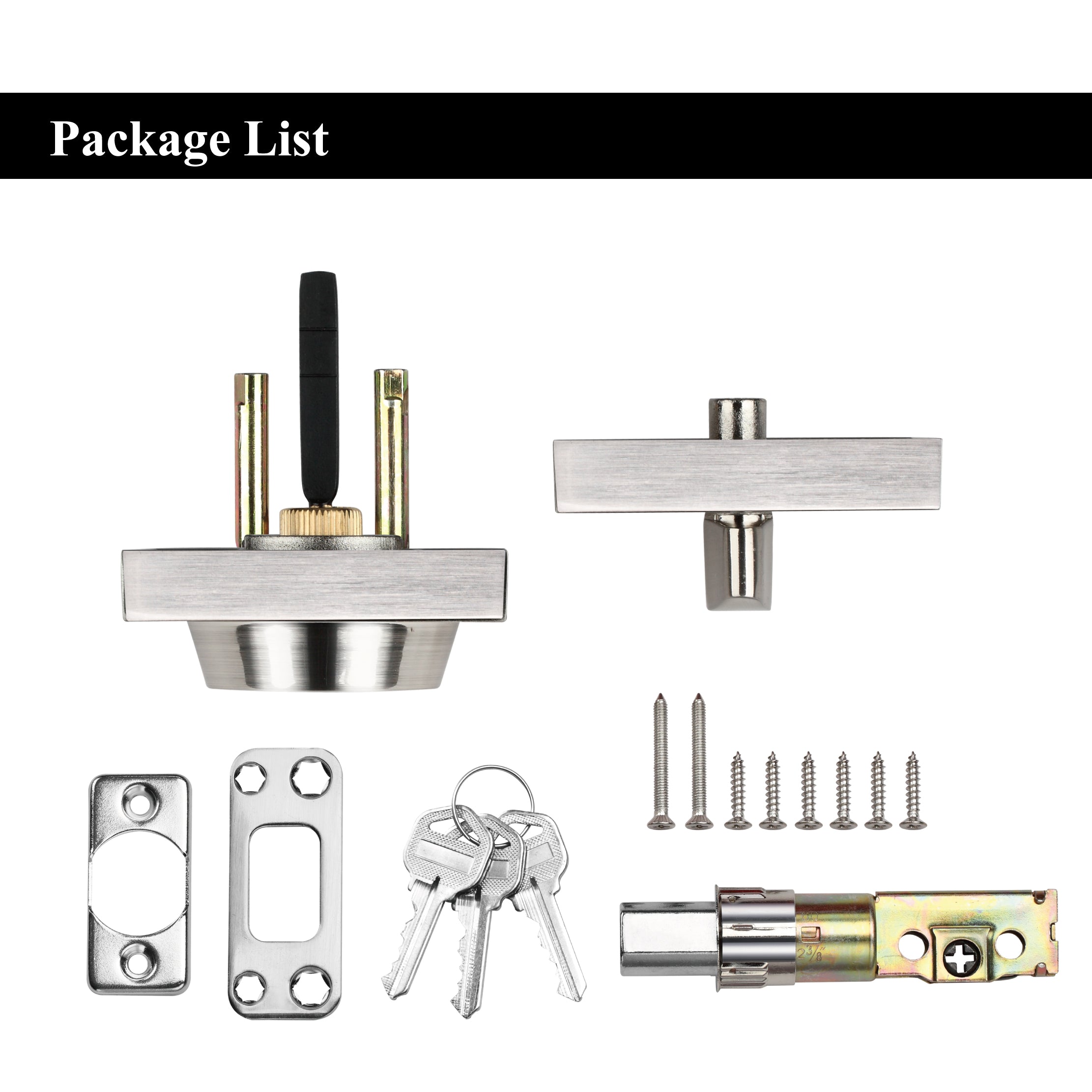 A1 Choice Front Door Lever Lockset With Single Cylinder Deadbolts Combination Set (brush Nickel)
