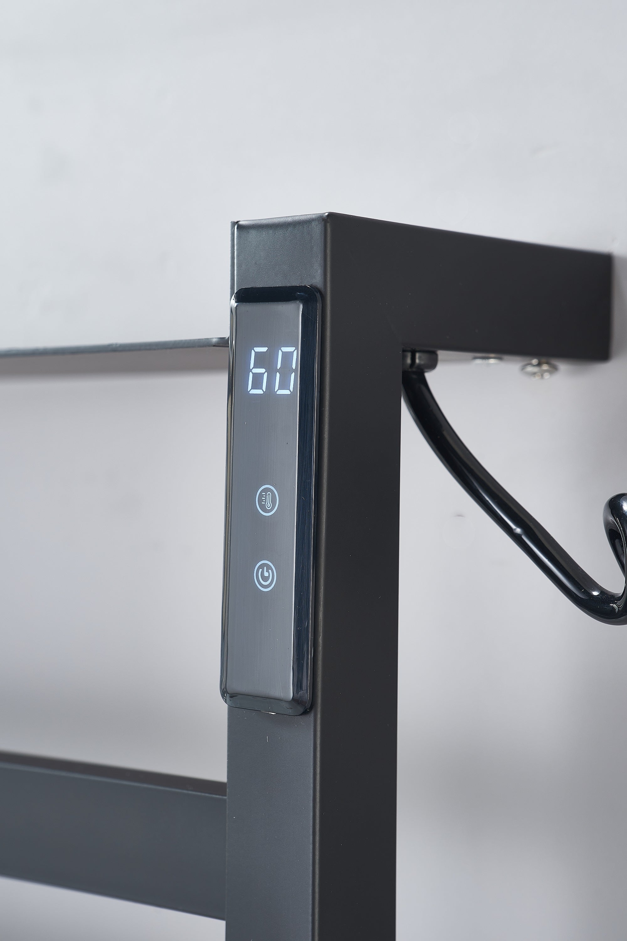 A1 Choice 5 Bars Wall Mounted Electric Towel Warmer With Shelf (Black) 24 INCH WIDE