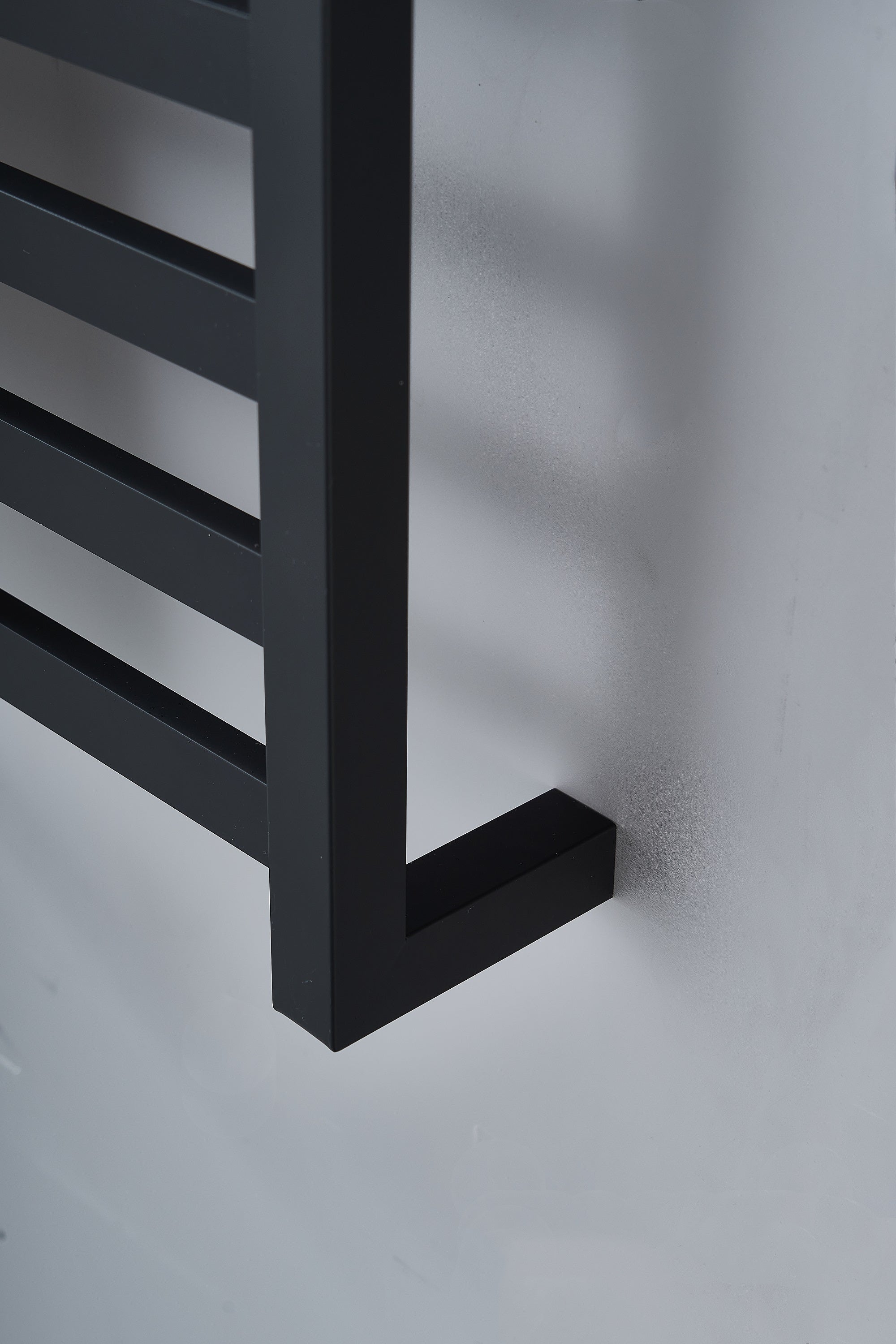 A1 Choice 5 Bars Wall Mounted Electric Towel Warmer With Shelf (Black) 24 INCH WIDE