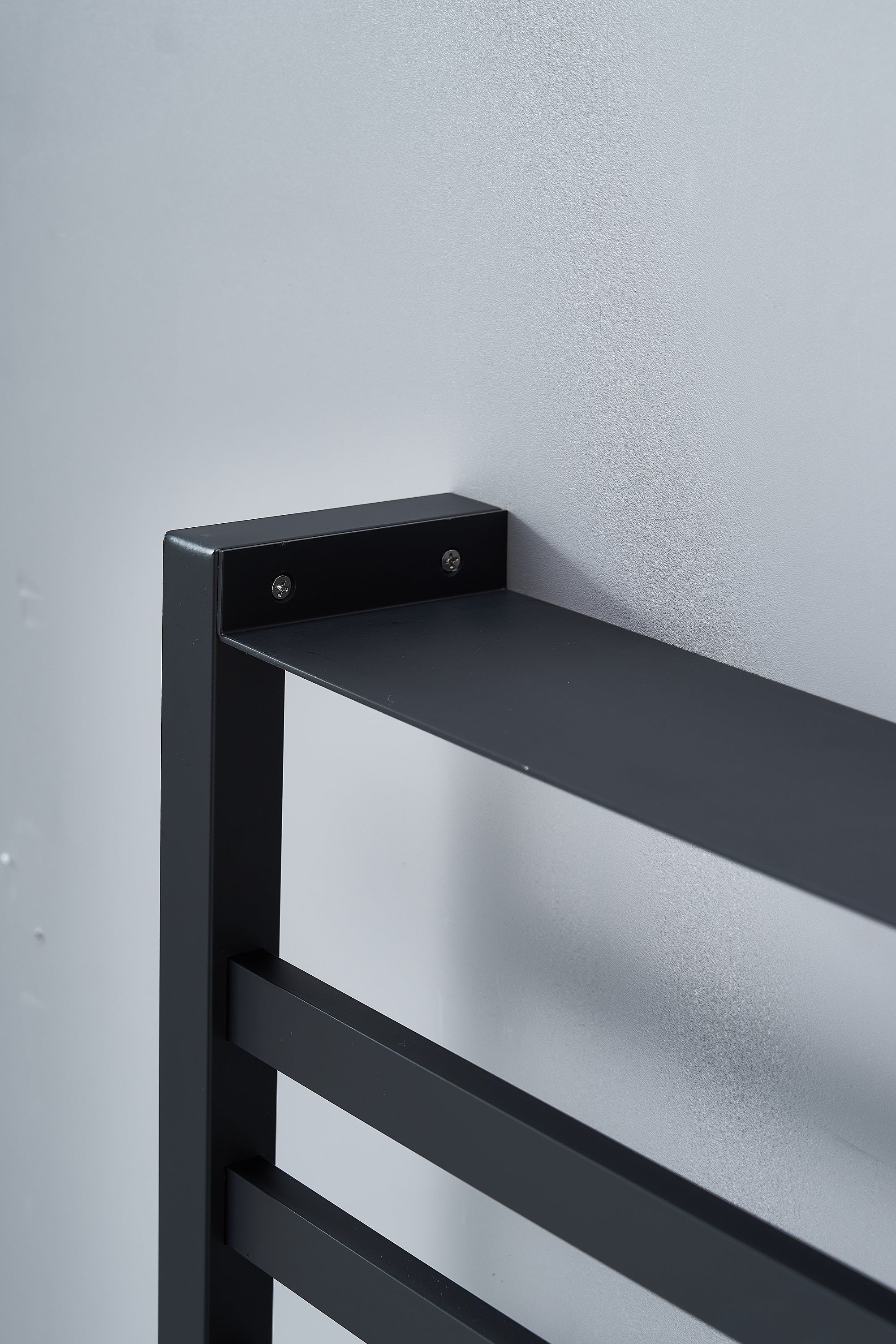 A1 Choice 5 Bars Wall Mounted Electric Towel Warmer With Shelf (Black) 24 INCH WIDE