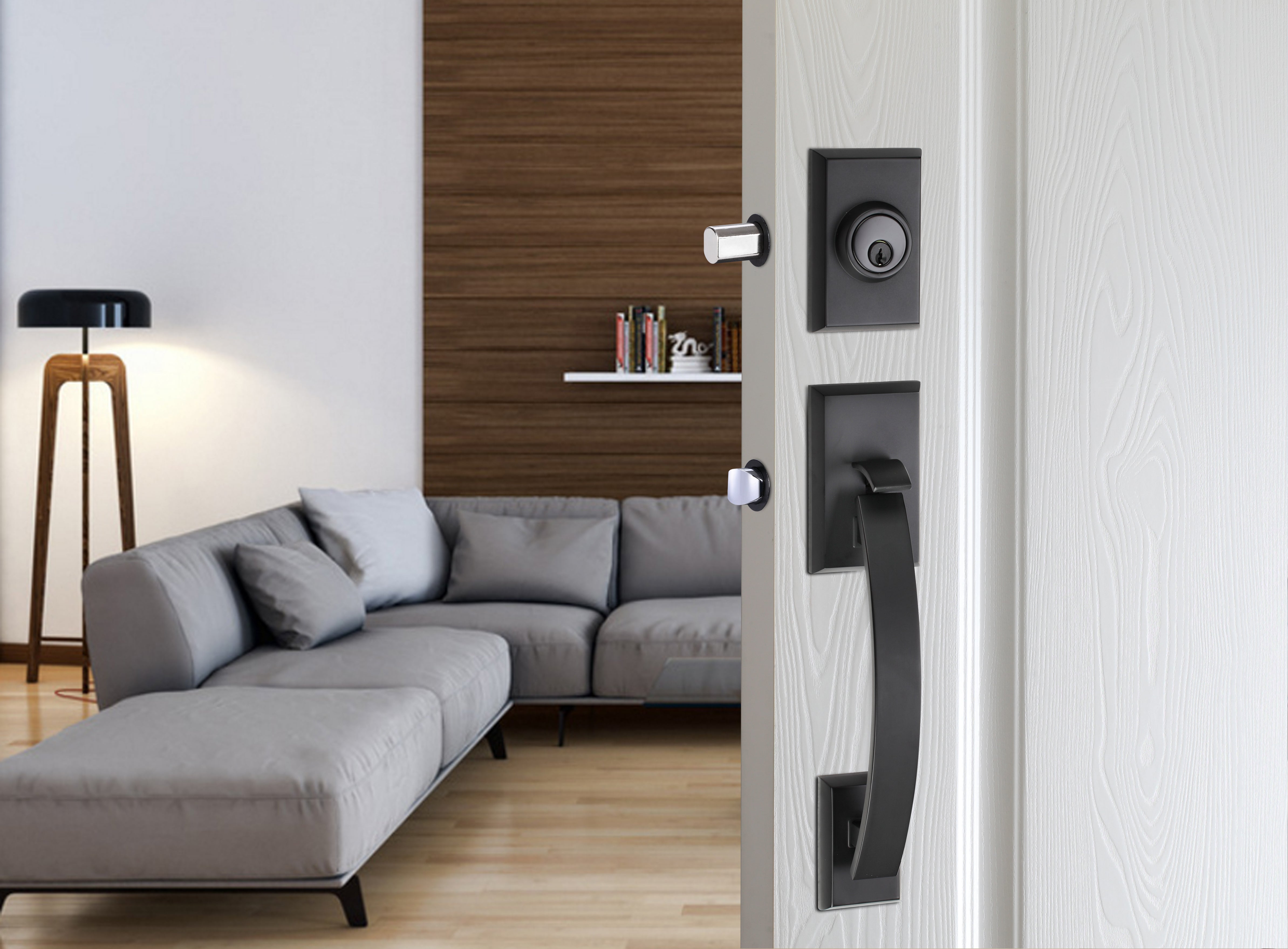 A1 Choice Single Cylinder Grip Handle Lock Set (Black)