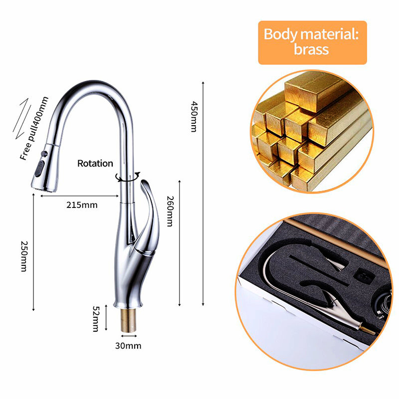 A1 Choice 1 Handle Pull Down Kitchen Faucet (Brass Material) Top of the Line Quality