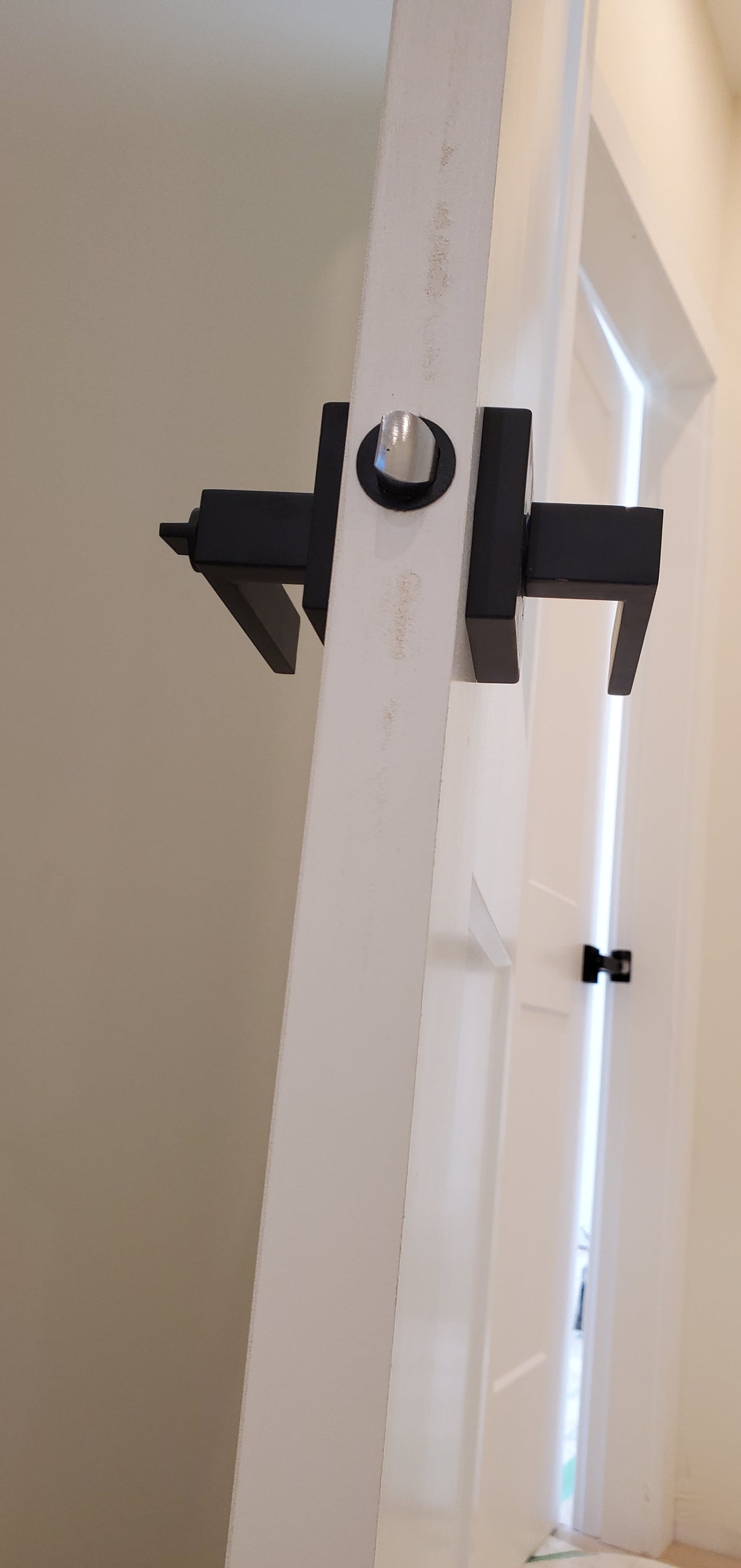 A1 Choice Square Privacy Door Lever, Matte Black