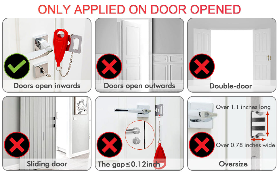 A1 Choice Anti-Theft Portable Door Lock With Red Rugged ABS plastic cover