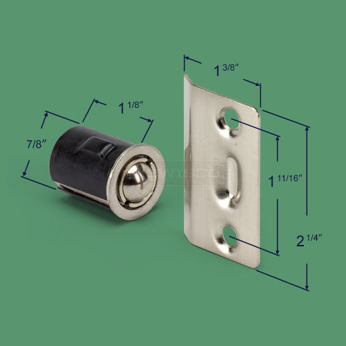A1 Choice Drive-In Ball Catch Door Hardware (Nickel)