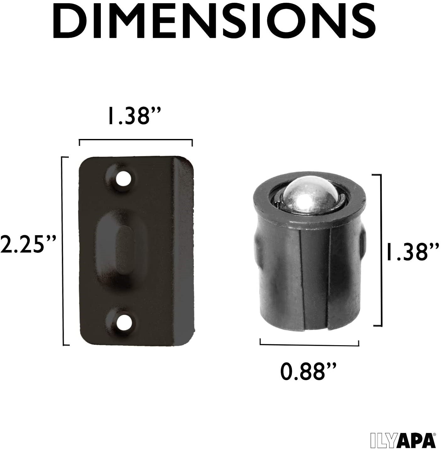 A1 Choice Drive-In Ball Catch Door Hardware(Black)
