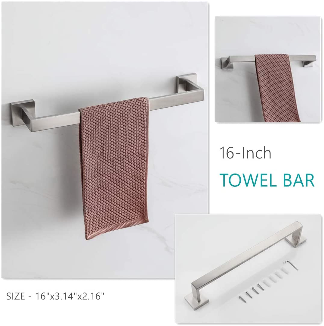 A1 choice Stainless Steel Bathroom Towel Bar Set color satin nickel