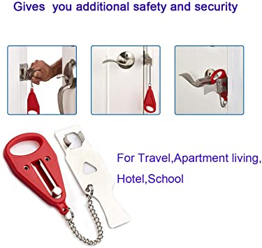 A1 Choice Anti-Theft Portable Door Lock With Red Rugged ABS plastic cover