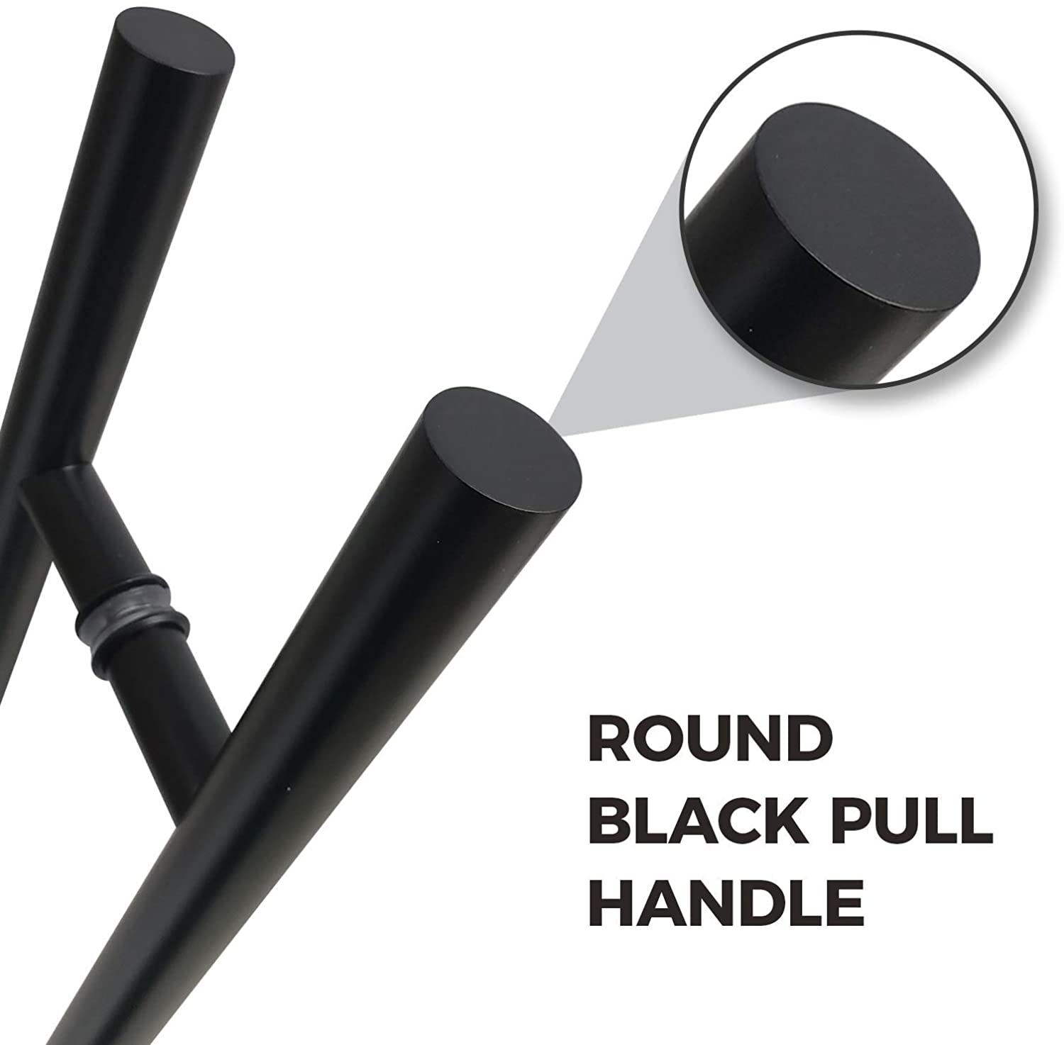 A1 Choice Door pull Handle Round 'H' Type-54" (Black)