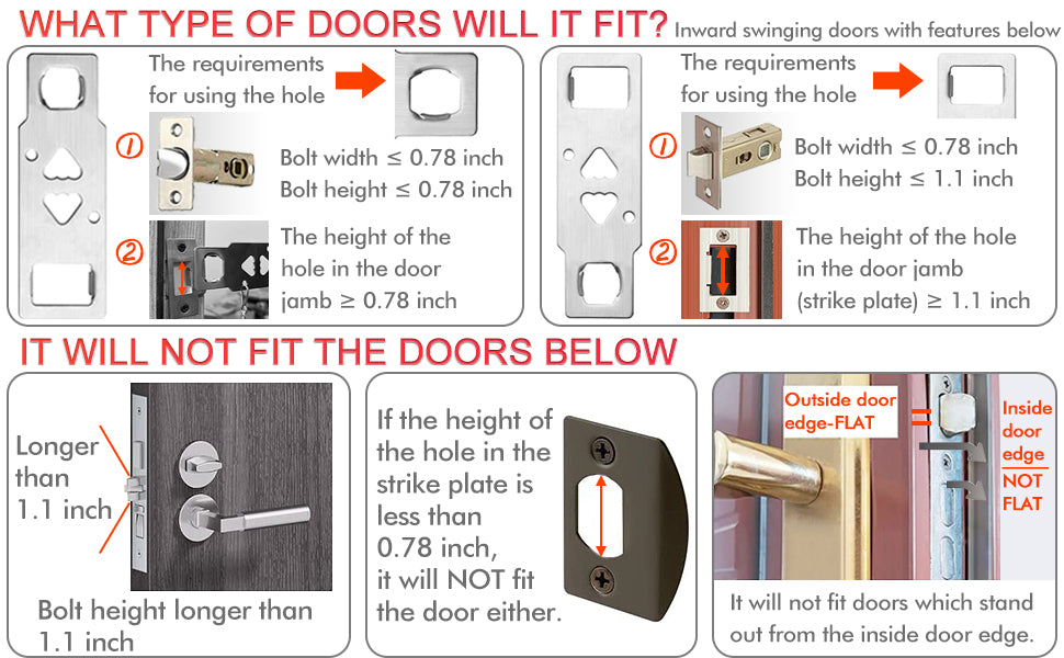 A1 Choice Anti-Theft Portable Door Lock With Red Rugged ABS plastic cover
