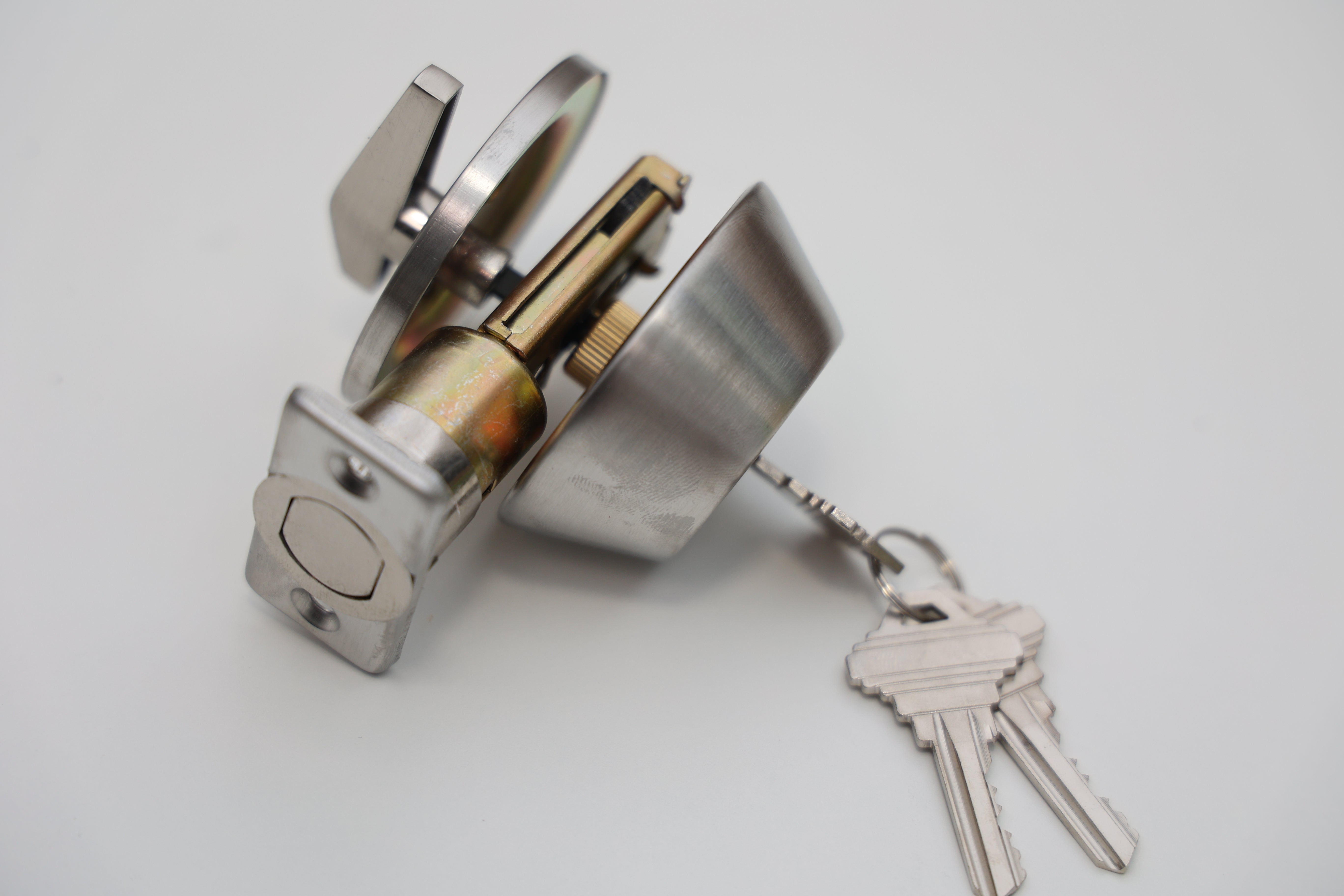 A1 CHOICE Keyed Alike Entry Knob and Deadbolt Set Satin Nickel, Single Cylinder Handleset Combo Pack