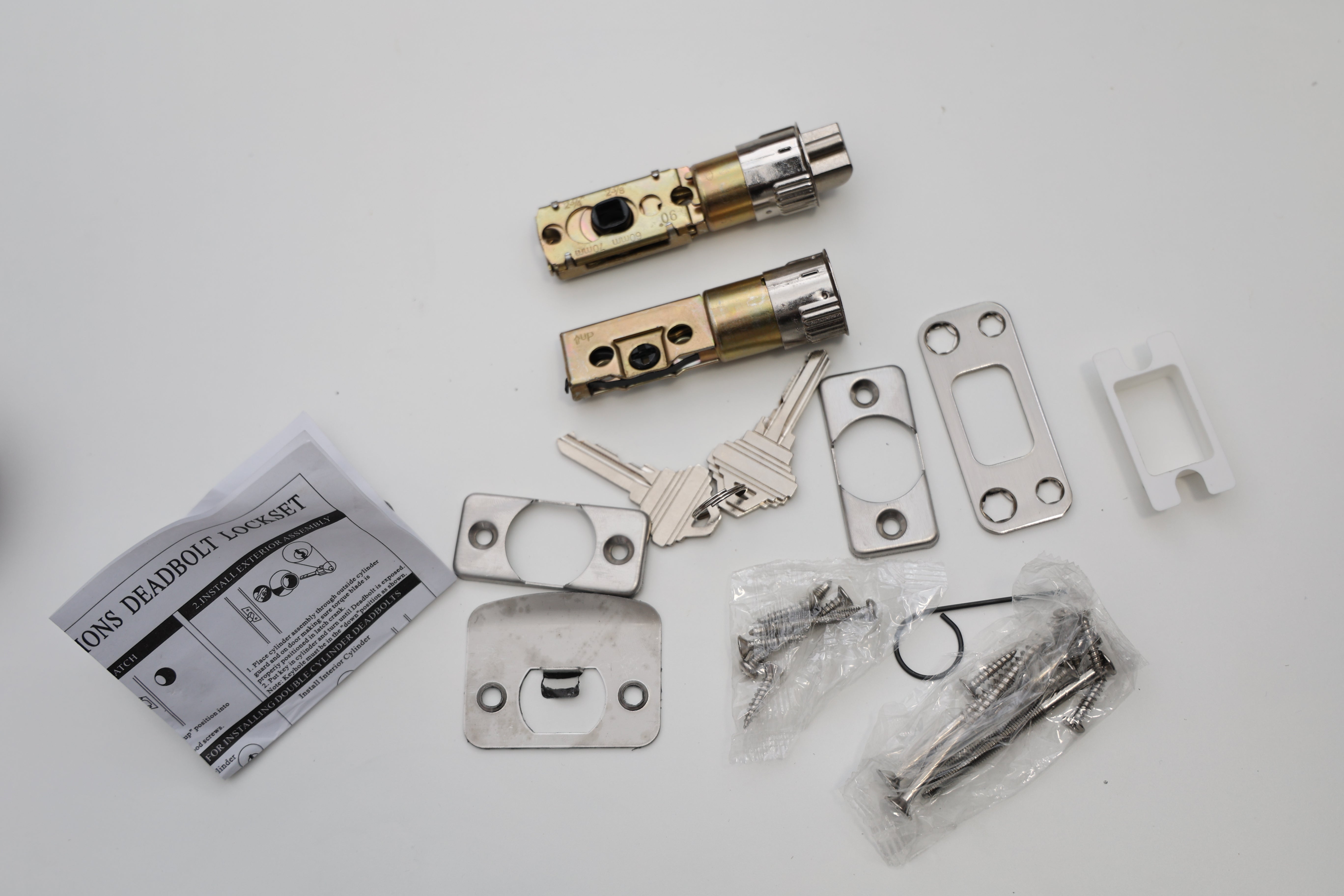 A1 CHOICE Keyed Alike Entry Knob and Deadbolt Set Satin Nickel, Single Cylinder Handleset Combo Pack