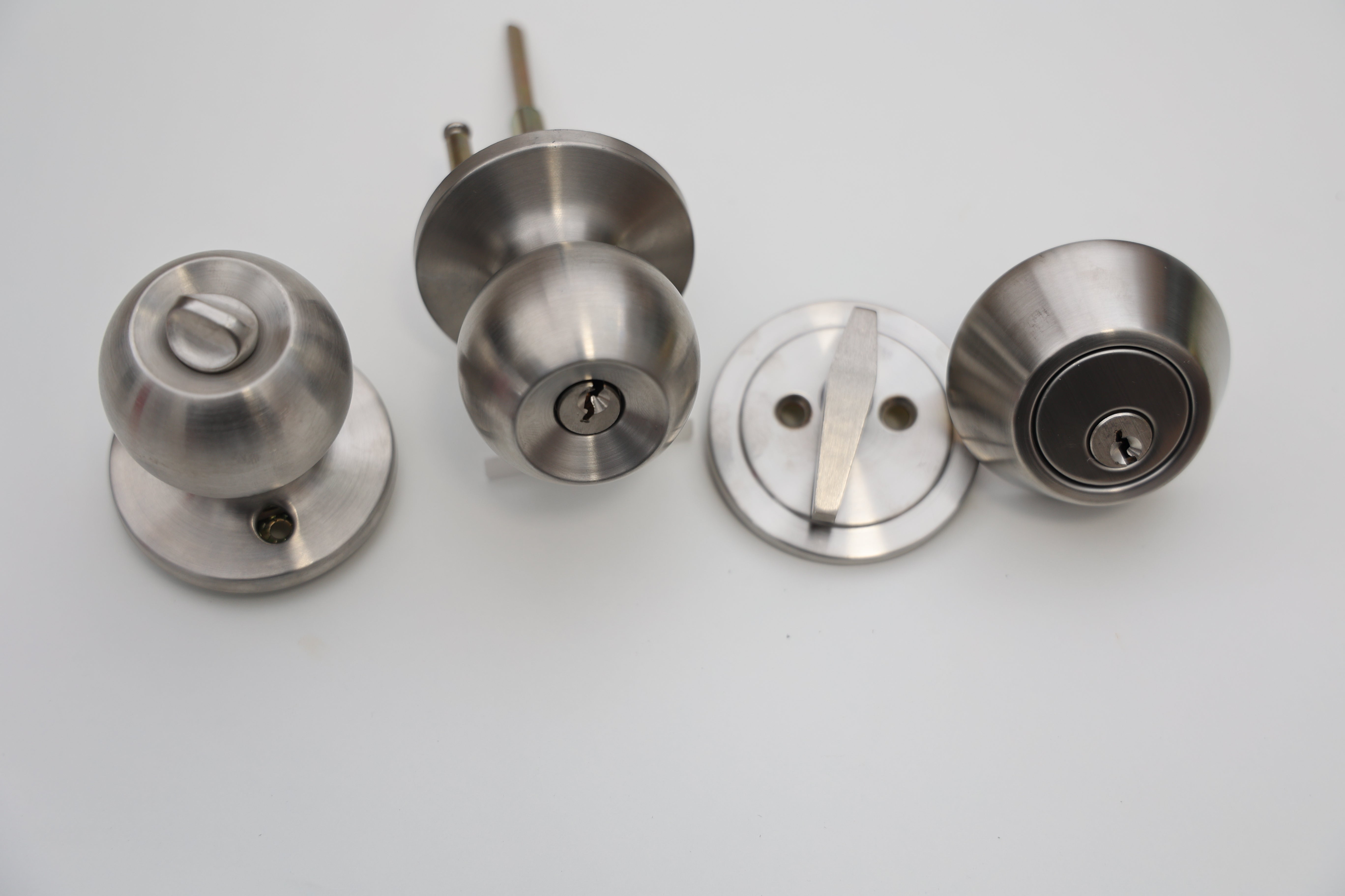 A1 CHOICE Keyed Alike Entry Knob and Deadbolt Set Satin Nickel, Single Cylinder Handleset Combo Pack