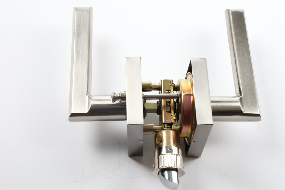 A1 Choice Contemporary Privacy Door Lever, Brushed Nickel