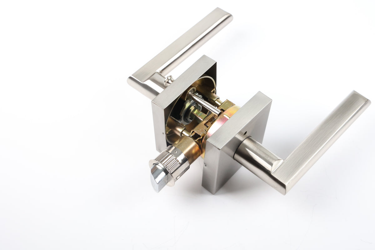 A1 Choice Contemporary Privacy Door Lever, Brushed Nickel