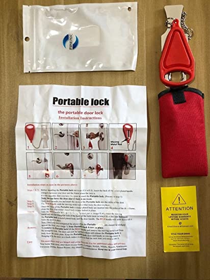 A1 Choice Anti-Theft Portable Door Lock With Red Rugged ABS plastic cover