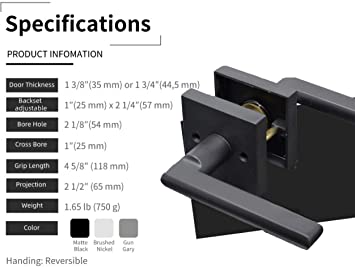 A1 Choice Square Privacy Door Lock Handle (Black)
