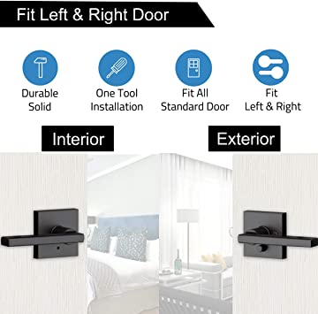 A1 Choice Square Privacy Door Lock Handle (Black)