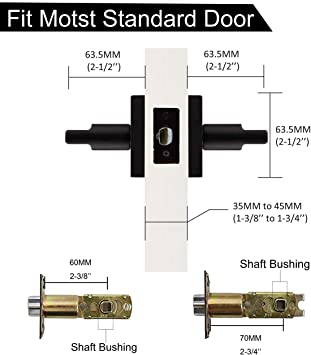 A1 Choice Square Privacy Door Lock Handle (Black)