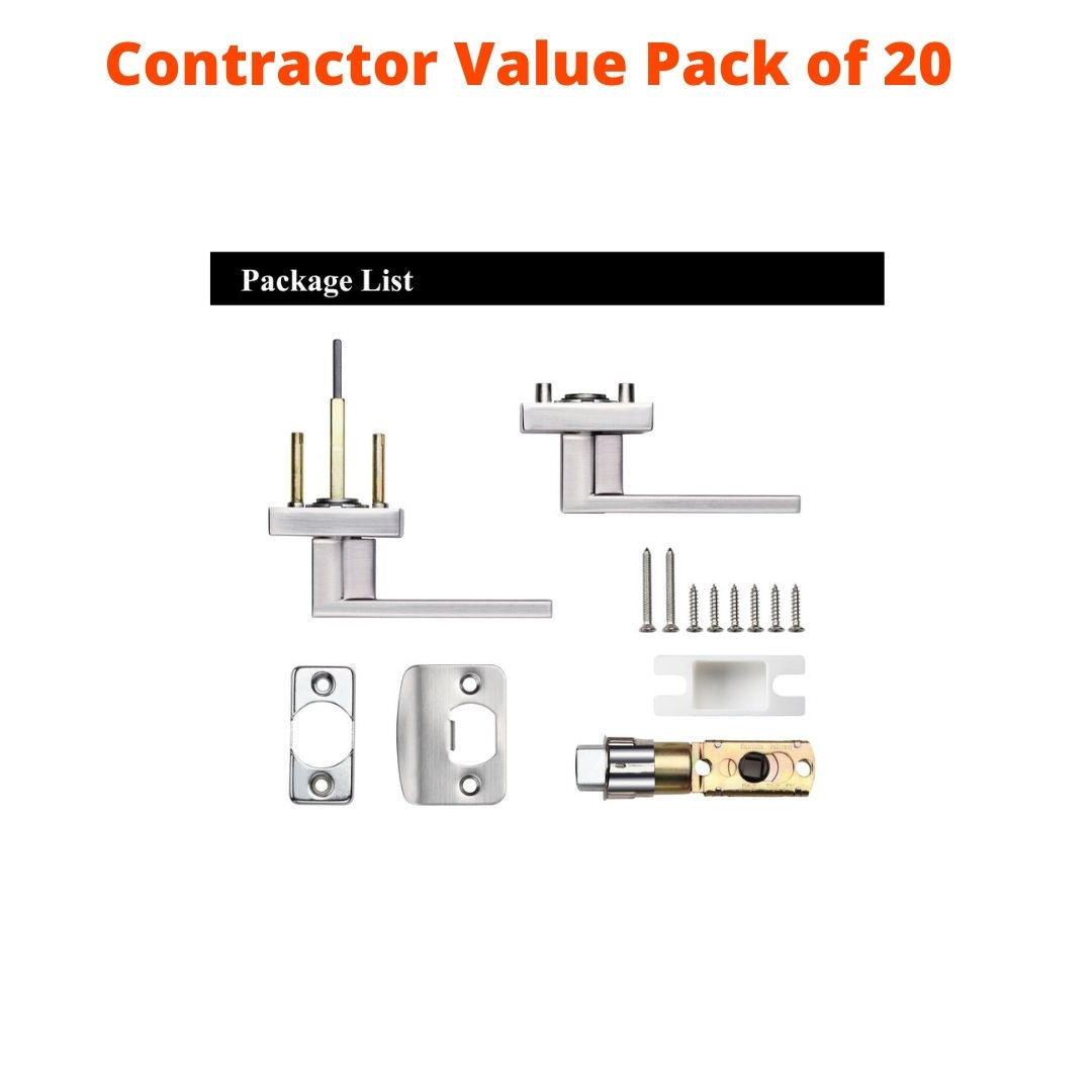 A1 Choice Square Passage Door Handle Brush Nickle (Silver) Pack Of 20