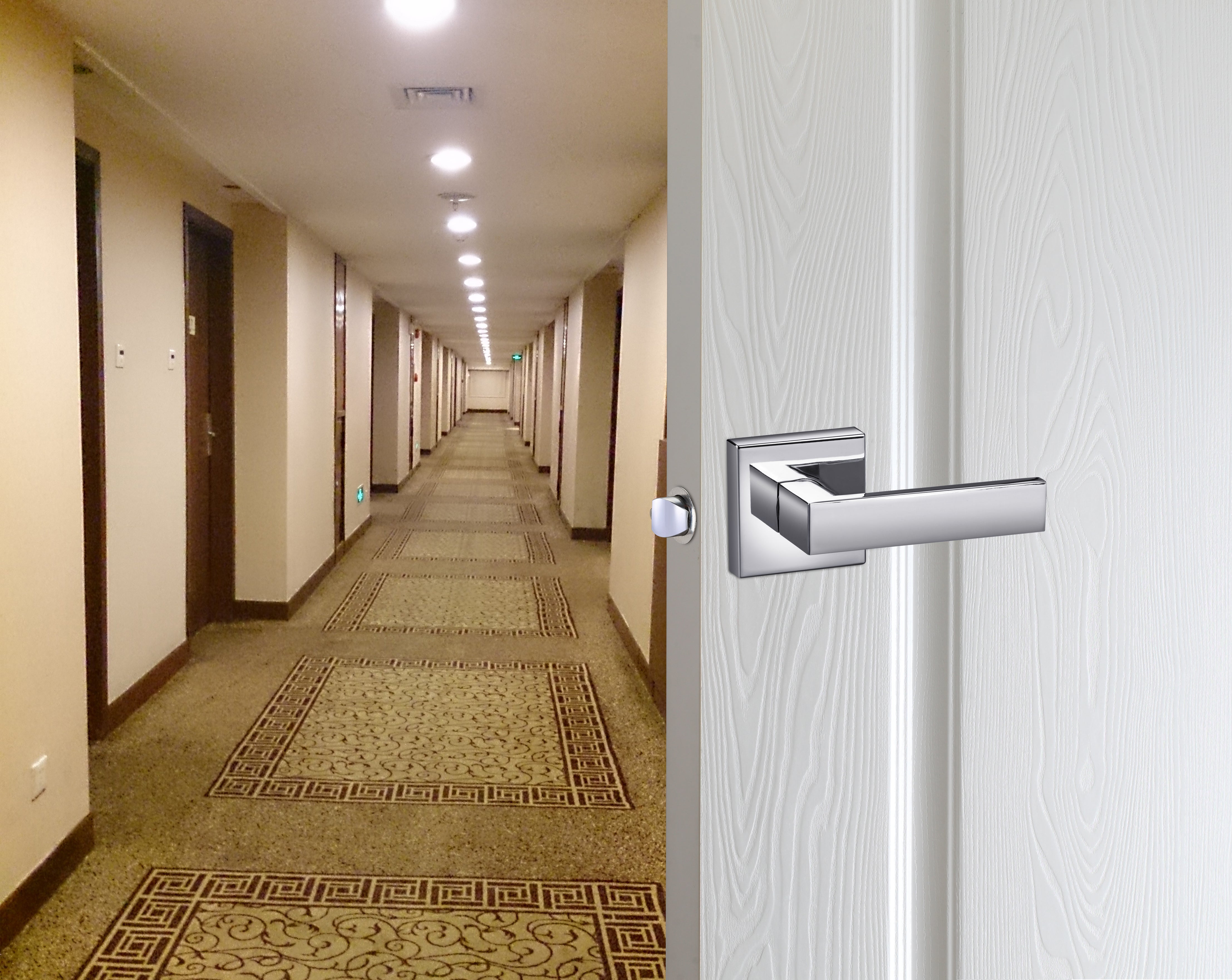 A1 Choice Square Passage Door Handle (Chrome)