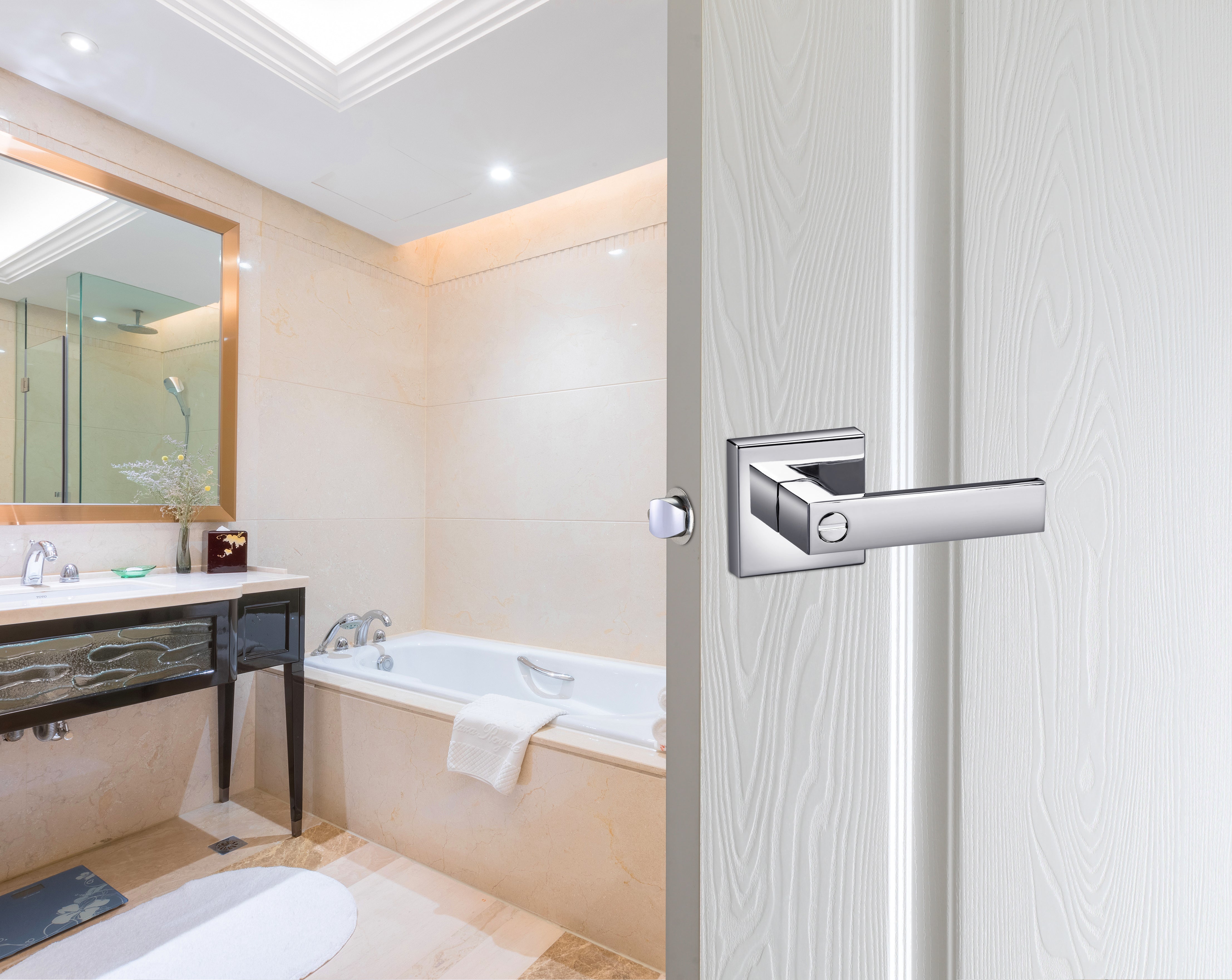 A1 Choice Square Privacy Door Lock Handle (Chrome)
