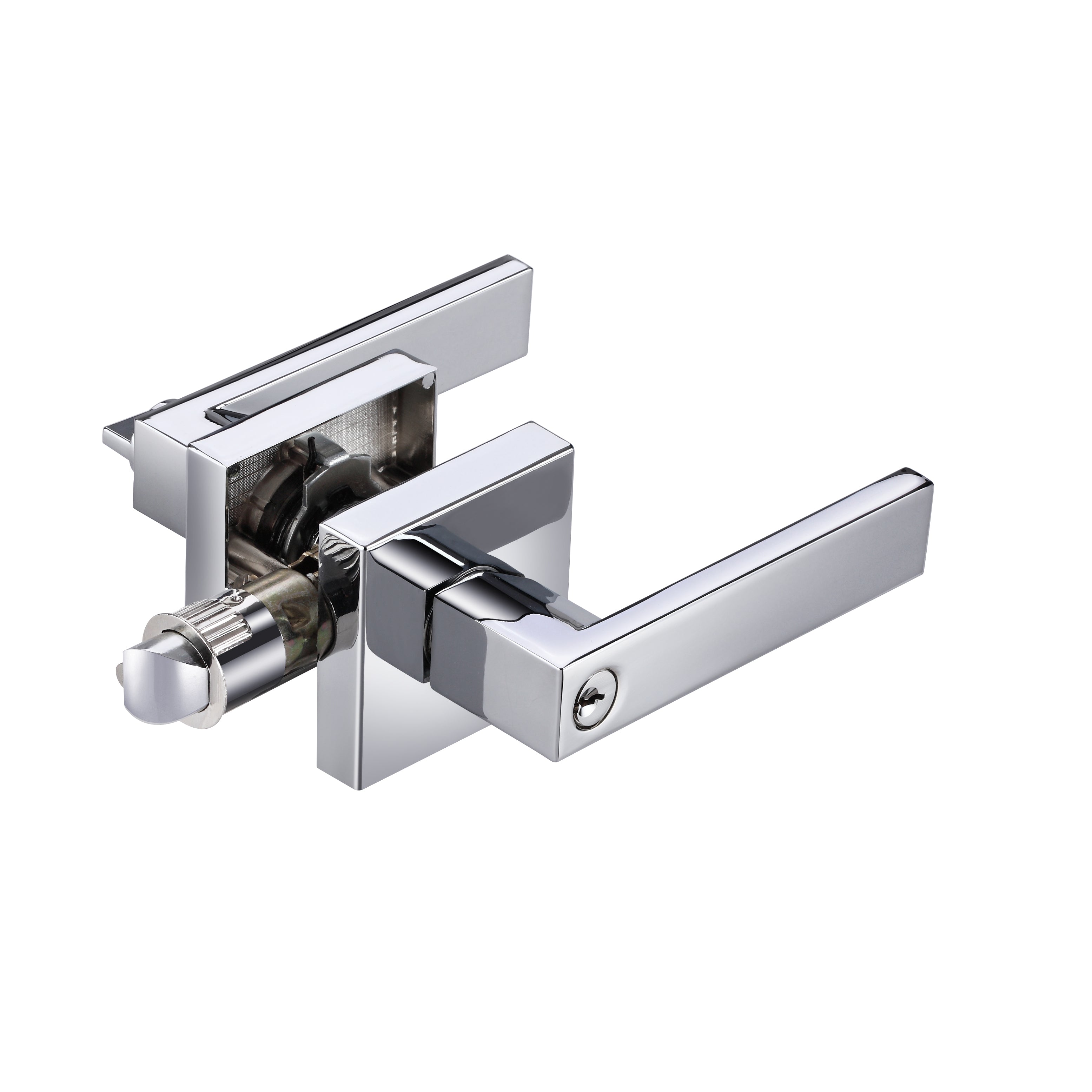 A1 Choice Square Key Entrance Door Lock Handle (Chrome)