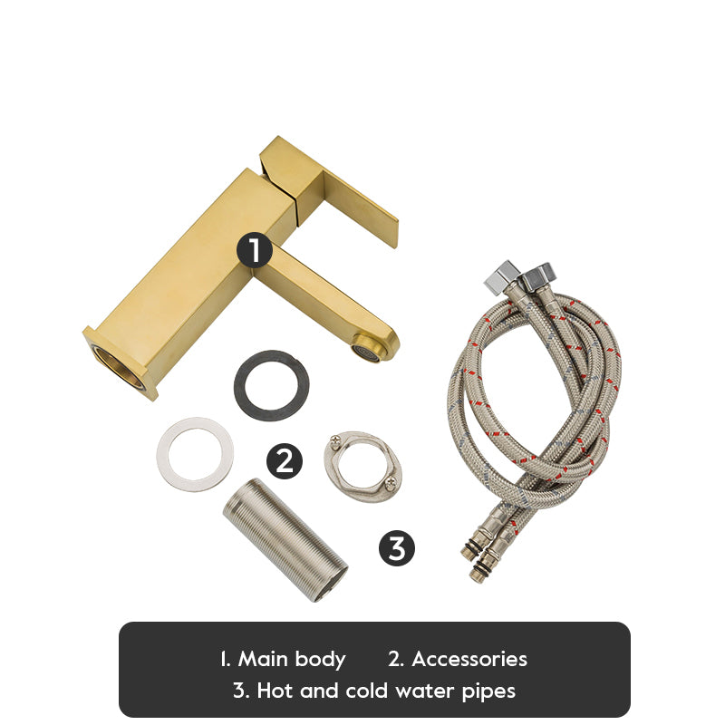 A1 Choice Gold Square Single Handle Bathroom Faucet