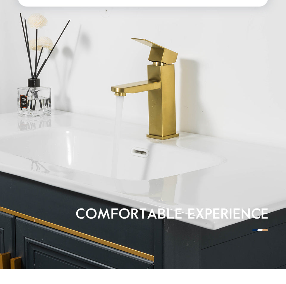 A1 Choice Gold Square Single Handle Bathroom Faucet