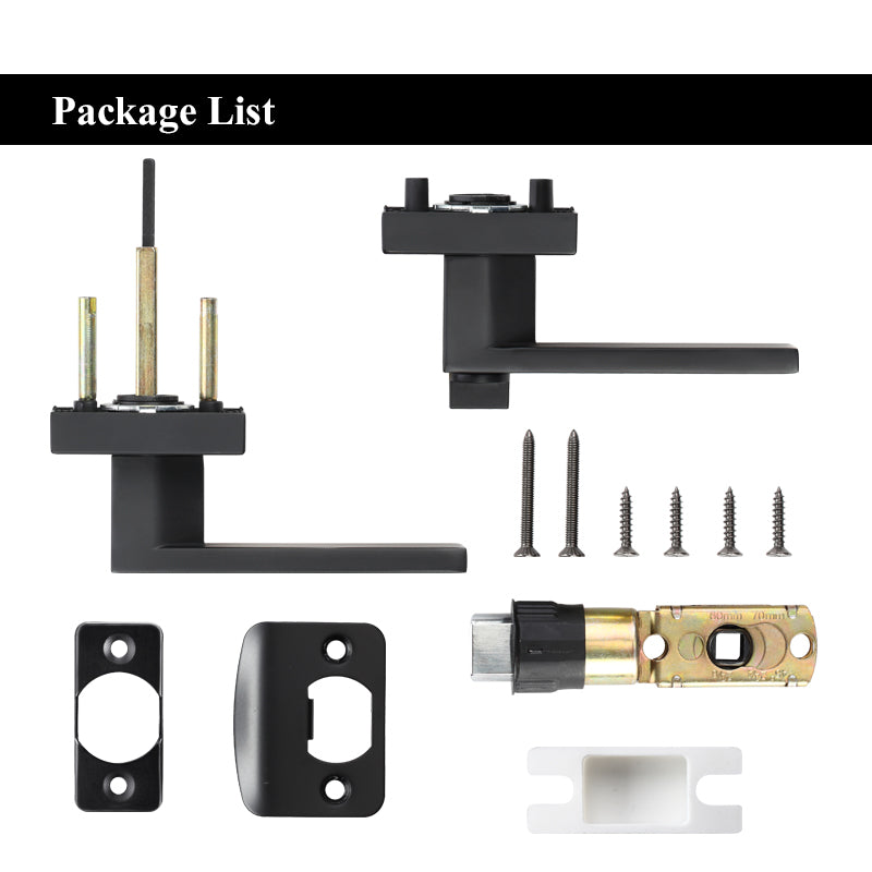 A1 Choice Square Privacy Door Lever, Matte Black