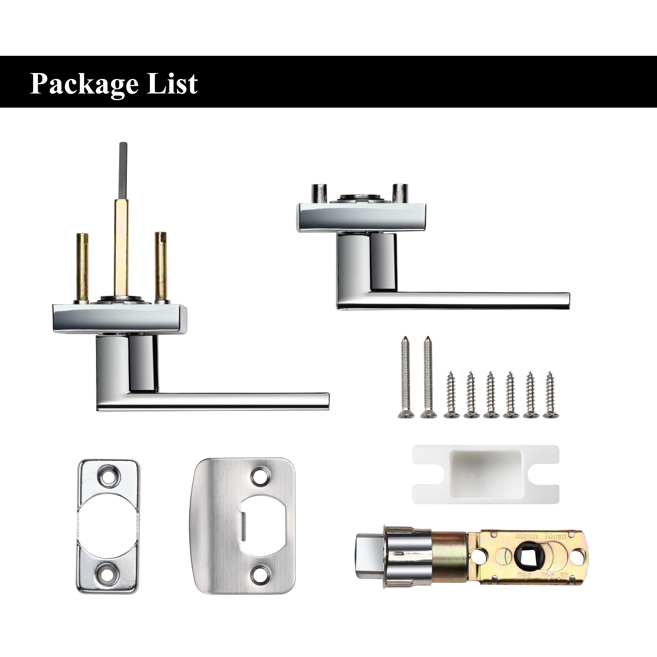 A1 Choice Square Passage Door Handle (Chrome)