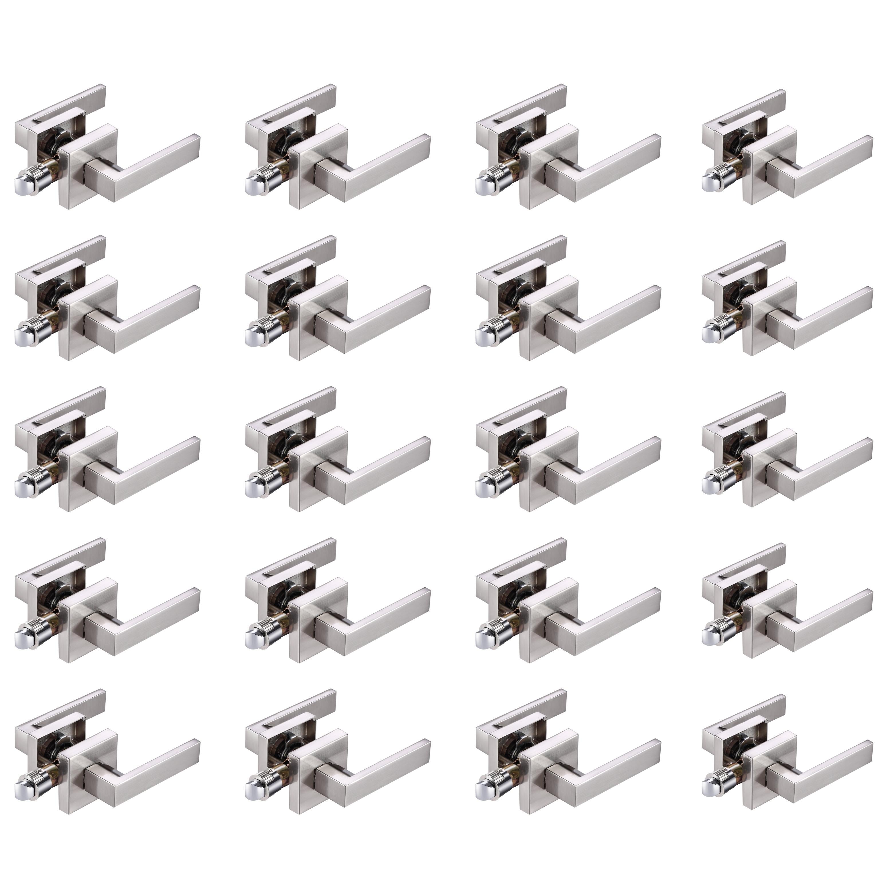 A1 Choice Square Passage Door Handle Brush Nickle (Silver) Pack Of 20