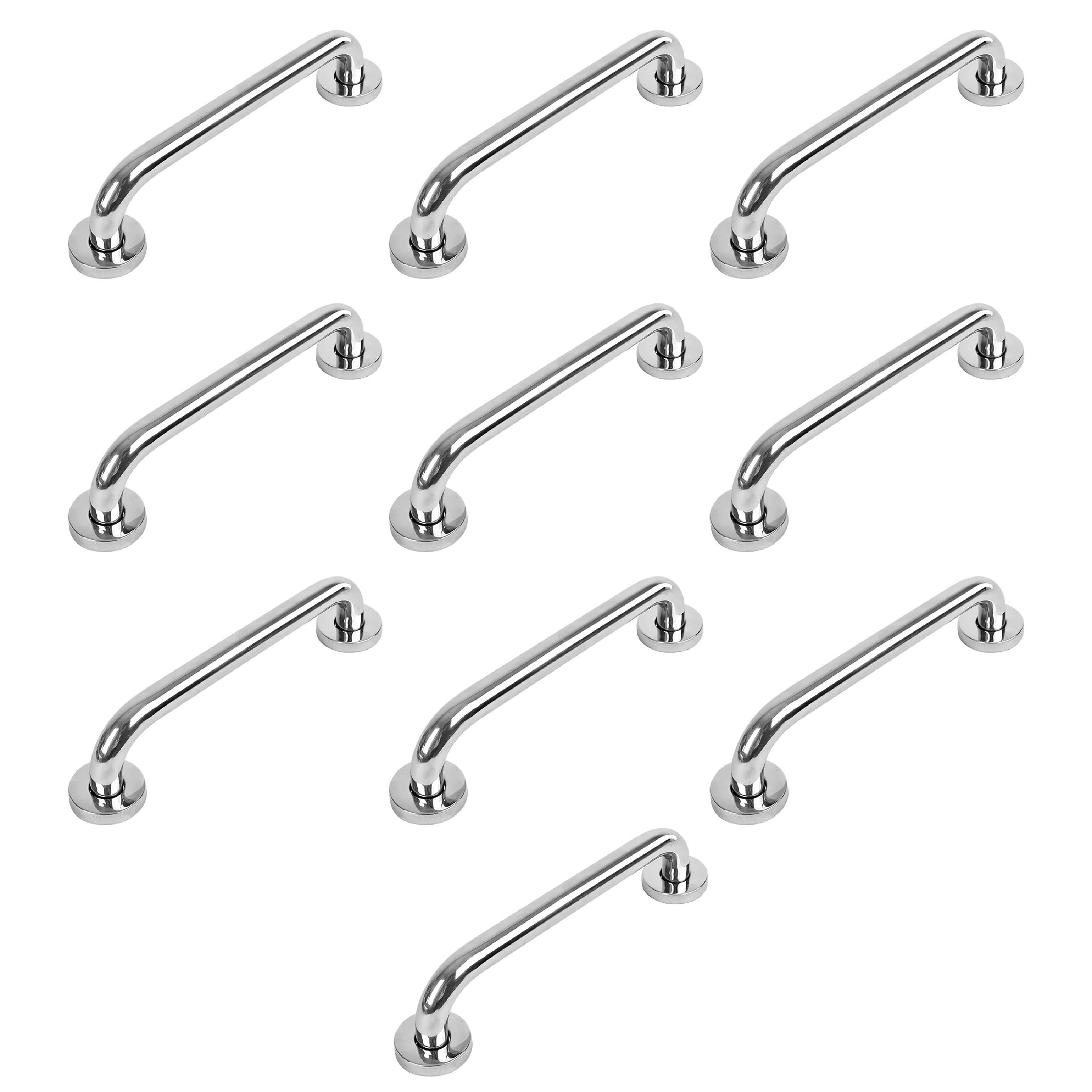 A1 Choice Silver Grab Bar 16" Bathroom Wall Mounted Stainless Bar Pack Of 10