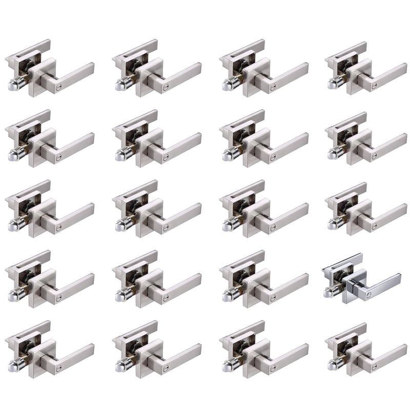 A1 Choice  Square Privacy Door Lock Handle (Silver brush nickel) pack of 20
