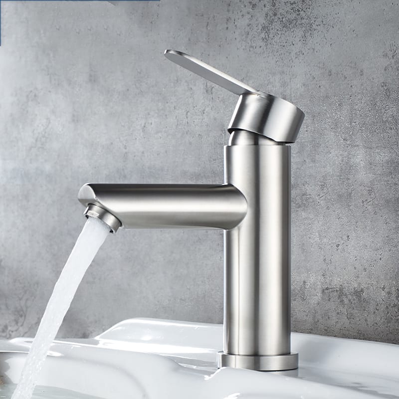 A1 Choice Silver Single Hole Bathroom Sink Faucet, Modern Single Handle Vanity Faucet