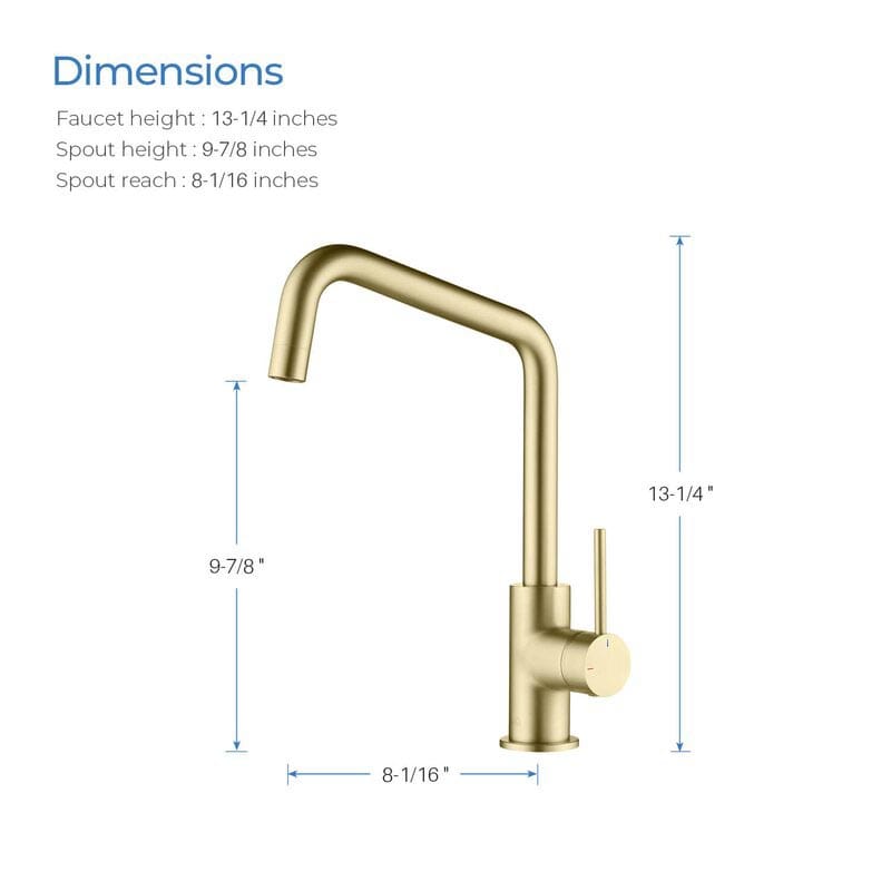 Bar faucet Gold Single Handle Stainless Steel Kitchen Sink Faucet
