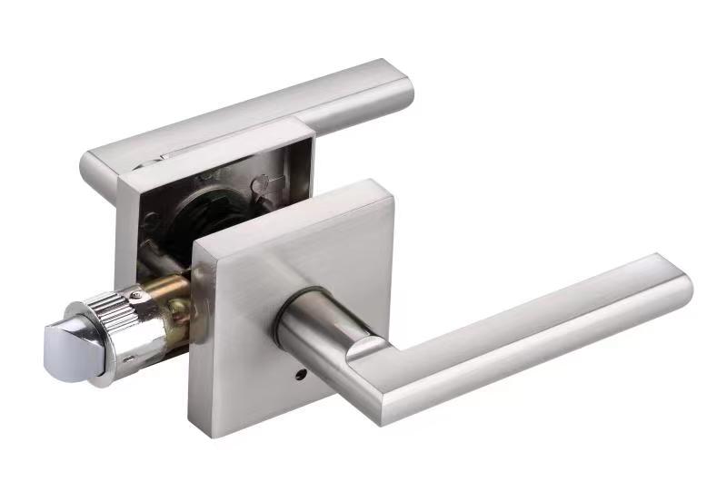 A1 Choice Contemporary Privacy Door Lever, Brushed Nickel