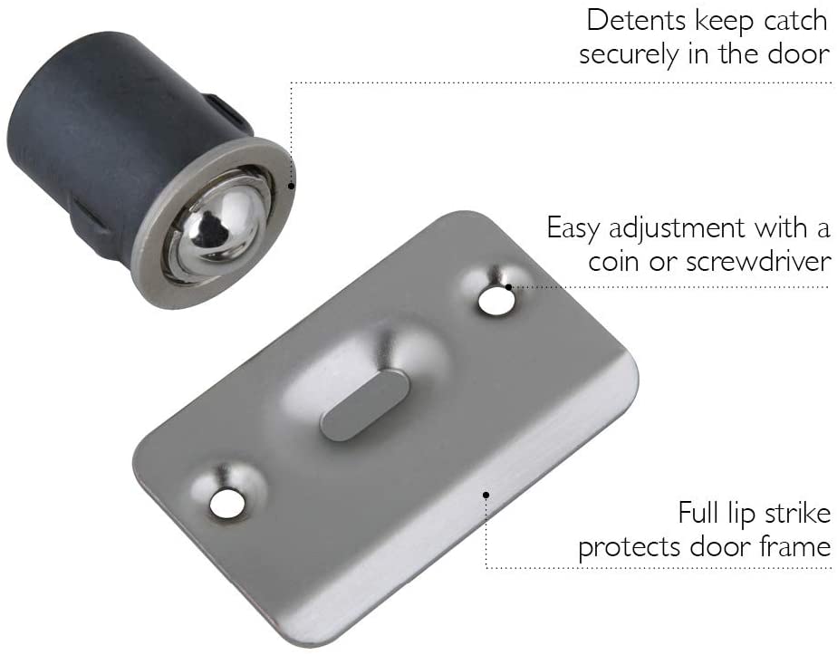 A1 Choice Drive-In Door Ball Catch, Satin Nickel